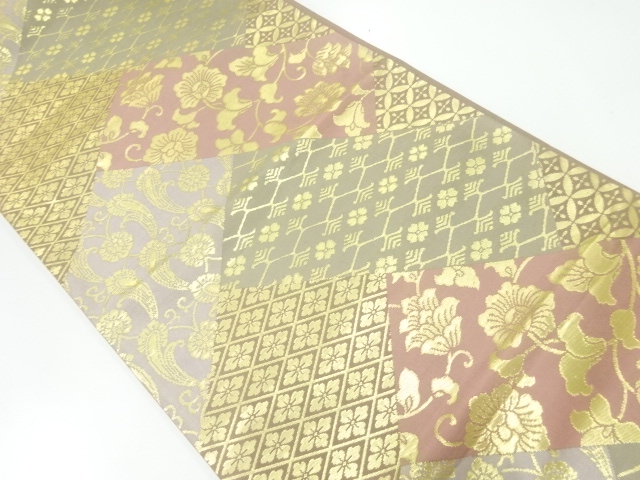 JAPANESE FUKURO OBI / WOVEN FLOWER CLASSICAL PATTERN
